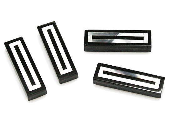 合成石・人工石パーツ シェルxオニキス デザインパーツ 約24x7x4mm 《1個》