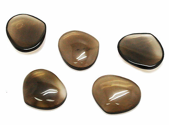 合成石・人工石パーツ スモーキークォーツ デザインパーツ 約27x23x6mm 《1個》