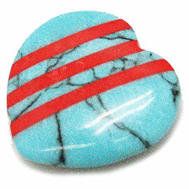 合成石・人工石パーツ ターコイズxコーラル デザインパーツ 約20x20x5mm 《1個》