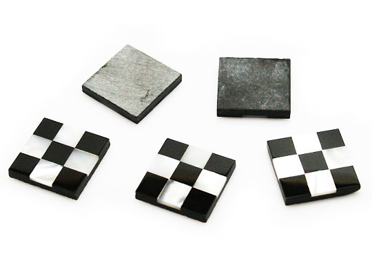 合成石・人工石パーツ シェルxオニキス デザインパーツ 約16x16x3mm 《1個》