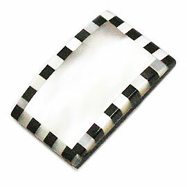 合成石・人工石パーツ ホワイトxブラック 約16x10x3mm 《1個》