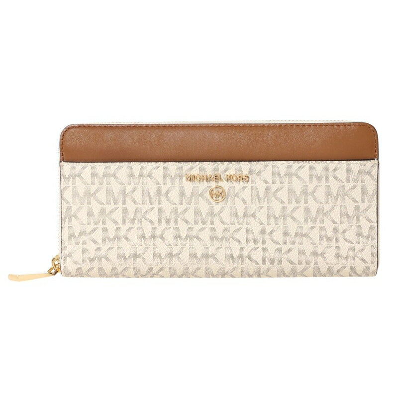 Rakuten - マイケルコース MICHAEL KORS / ラウンドファスナー長札入財布 #34H1GT9E8B 149 VANILLA/ACORN
