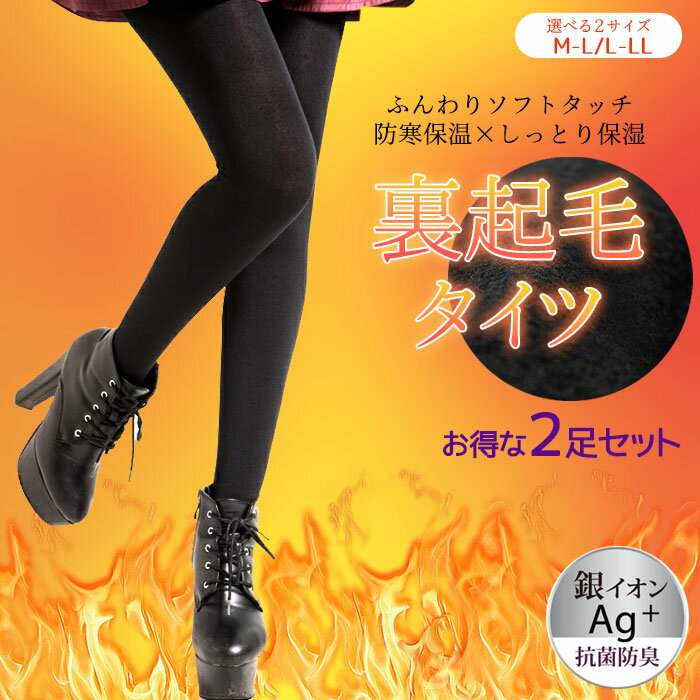 お得な2枚セット 裏起毛 タイツ 160デニール 抗菌 防臭 銀イオン タイツ レディース マチ付き 保温 暖かい 防寒 ポカポカ あったか 黒 しっとり保湿 たっぷり裏起毛 あったかい タイツ ストッキング 厚手 大きいサイズ M L LL 下着 黒 ブラック 極暖 /SD9678065/のサムネイル