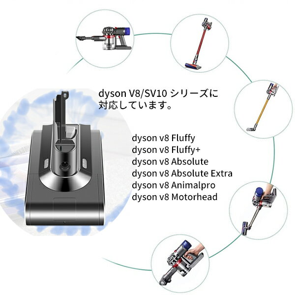 iieco ダイソン対応 V8 対応バッテリー 4000mAh ドライバー付き sv10 Fluffy / Abs...