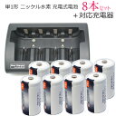 iieco 充電池 単1 充電式電池 8本セット 6500mAh ＋ 充電器 充電池 単1 単2 単3 単4 6P形 対応 RM-39 等にも対応【あす楽対応】【送料無料】 電池 ニッケル水素電池 充電 充電電池 充電器セット drycell-s1-8set_RM39