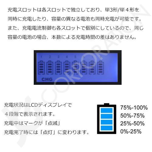 充電池 単4形 8本セット 約500回充電 1000mAh ＋ リフレッシュ機能付き 8本対応充電器 ZN827C 単3 単4 等にも対応 【4本ご注文ごとに収納ケース1個おまけ付】 ニッケル水素電池 単4電池 充電式 充電 充電電池 充電器セット 単四 ZN827C-500-s4x8