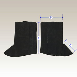 【ゆうパケット1点まで (2点以上通常送料)】黒床革脚絆 マジック式 TB-MN【大中産業】 | 脚絆 保護 床革 牛革 天然素材 マジックテープ 足首 足を守る 作業 現場 塗装 建築 土木 解体 多用途 マルチ 仕事 ビジネス