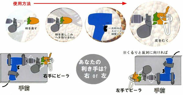 かんたん電動　柿の皮むき機