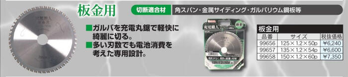 アイウッド　充電職人　板金用　チップソー