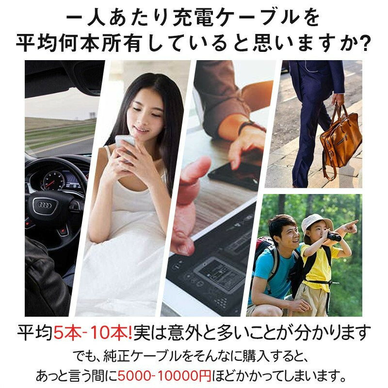 【3本セット 1m+2m+3m】iPhone 充電ケーブル 急速充電 USBケーブル データ伝送 ナイロン編み 高耐久性コネクタ 断線防止