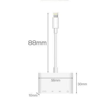 SDカードリーダー iPhone iPad 専用 USBポート付き Lightning 4in1 SD TFカード カメラリーダー 送料無料
