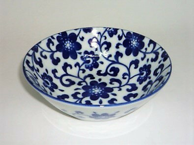 14.5cmボウル　ブルーフラワー　大東亜窯日本製（美濃焼）　白磁