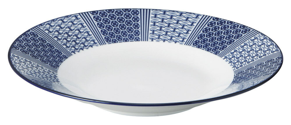 Large Bowl - 藍波花 27.5cm浅鉢日本製（美濃焼）