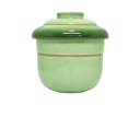 緑彩茶筋 むし碗　日本製（瀬戸焼）電子レンジ 食洗機 OK