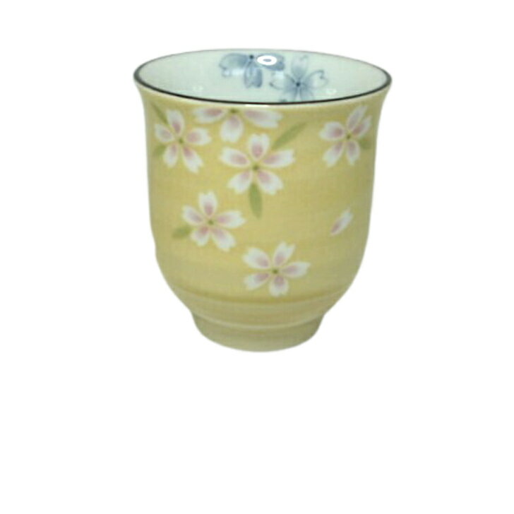 長湯呑　京桜　日本製（美濃焼）　白磁