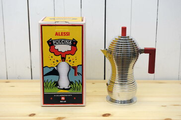 （アレッシイ）　『ALESSI 』PULCINA エスプレッソメーカー（色：シルバー×レッド）※国内正規取扱店　（送料無料）　　02P03Dec16