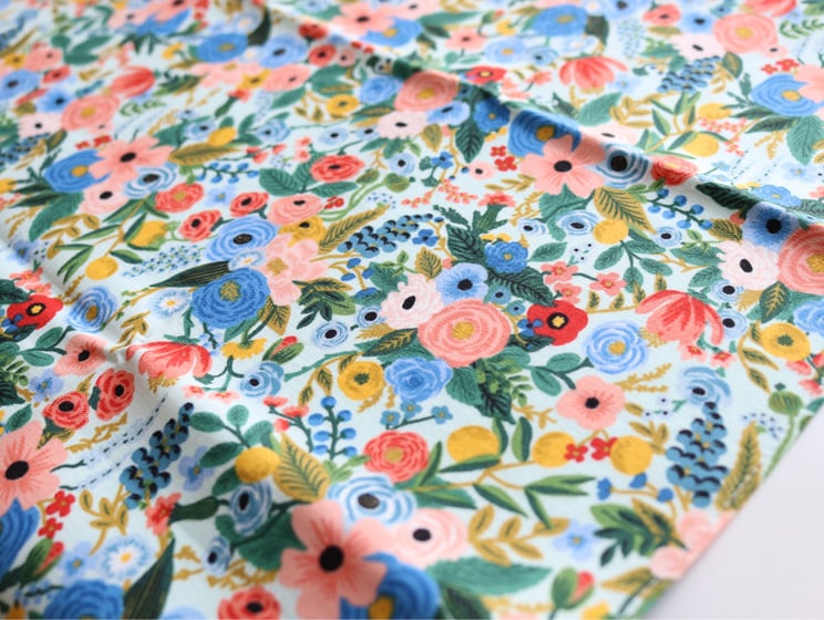 【平日3日以内に出荷】ライフルペーパー ハンカチ プチガーデンパーティ ミント Rifle Paper Co. 大判 日本製 ランチクロス バンダナ 3