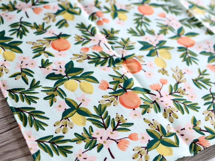 【12時までのご注文で当日出荷】ライフルペーパー ハンカチ シトラスフローラル ミント Rifle Paper Co. 大判 日本製 ランチクロス バンダナ