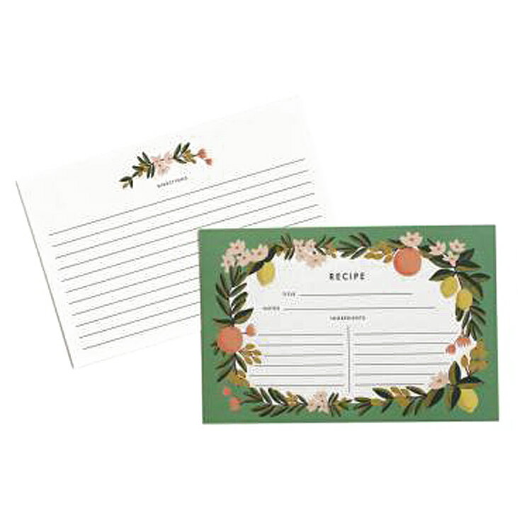 【12時までのご注文で当日出荷】ライフルペーパー レシピカード シトラス Rifle Paper Co. レシピ 料理 メモ メニュー