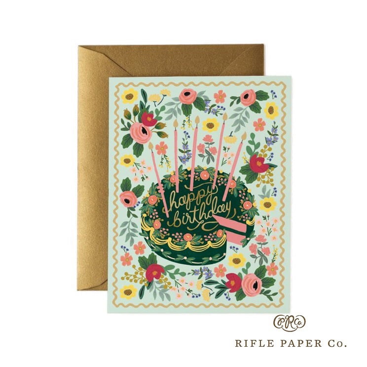 【12時までのご注文で当日出荷】ライフルペーパー カード フローラルバースデーケーキ Rifle Paper Co. イラスト メッセージカード 1