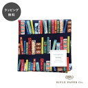 【12時までのご注文で当日出荷】ライフルペーパー ハンカチ ブックシェルフ ネイビー Rifle Paper Co. 大判 日本製 ランチクロス バンダナ