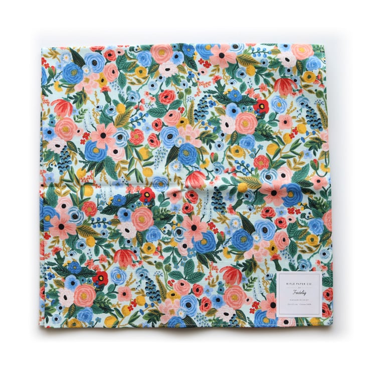 【平日3日以内に出荷】ライフルペーパー ハンカチ プチガーデンパーティ ミント Rifle Paper Co. 大判 日本製 ランチクロス バンダナ 2