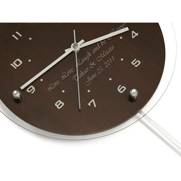 【平日7日以内に出荷】名入れ 時計 ペンデュラム クロック 電波時計 アンティール ブラウン [2]