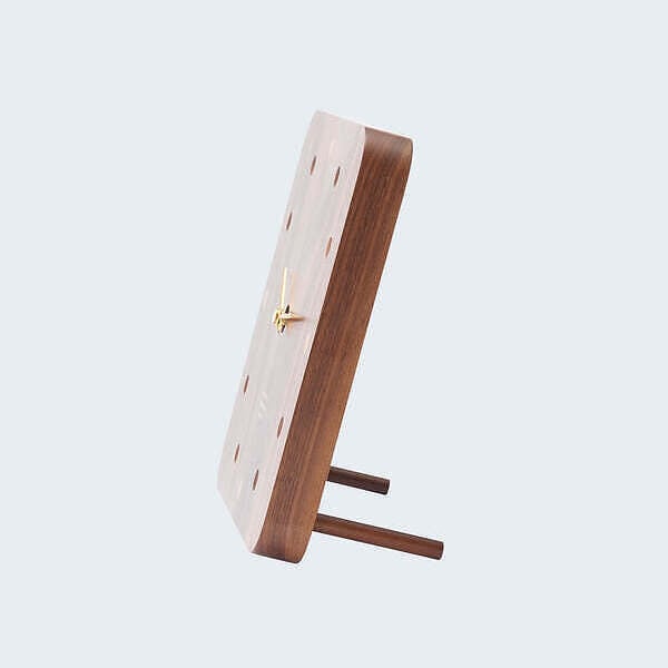 【平日7日以内に出荷】名入れ ウッドクロック ウォールナット 置き時計 掛け時計 置掛両用 日本製 [2]