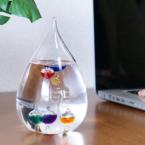 【平日7日以内に出荷】名入れ ガリレオ温度計 ドロップ L [3]