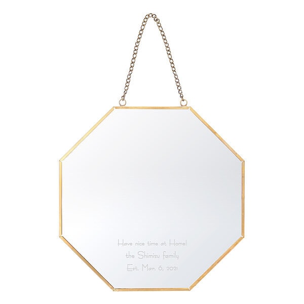【7営業日以内に出荷】名入れ 真鍮ウォールミラー オクタゴン [2]