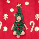 ベビー服 新生児 赤ちゃん 着ぐるみ コスチューム ツリー 写真撮影用 子供仮装 クリスマスツリー サンタ コスプレ 誕生記念 寝相アート 男の子 女の子 3-...