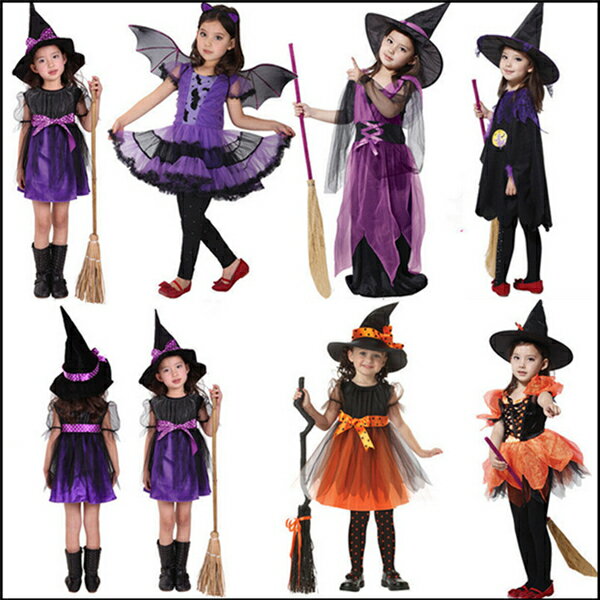5タイプ 子供用 巫女 悪魔 魔女 ハロウィン 衣装 女の子 キッズ デビル かぼちゃ ...