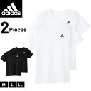 アディダス adidas クルーネックTシャツ 半袖丸首 2枚組 メンズ 丸首 半袖 Tシャツ 下着 肌着 インナー 年間 半袖 Tシャツ メンズインナー 綿混 吸汗速乾 部活 体育 高校生 大学生 M L LL グンゼ GUNZE