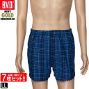BVD GOLD トランクス 7枚セット LL チェック柄 アソート 綿100% 前開き メンズ インナー 下着 肌着 コットン メンズインナー G192 ゴールド(4)