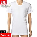 BVD Finest Touch EX U首半袖シャツ 5枚セット M L メンズ 肌着 メンズインナー U首 半袖シャツ 綿100% Uネック シャツ インナー 下着 肌着 アンダーウェア FE314 コットン(4)