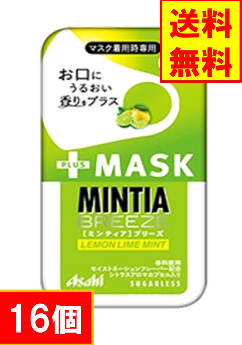 アサヒグループ食品 ミンティアブリーズ +MASK レモンライムミント 16個 送料無料 ネコポス便 マスク