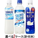 選べる2ケース！　アサヒ飲料　カルピスウォーター・ソーダ・ザリッチ　500ml　24本×2ケース(計48本)　『送料無料(沖縄/離島不可)』