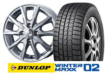 ダンロップ　WINTER　MAXX WM02　165/65R14Weds JOKER GLIDE　14インチSET