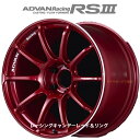 ADVAN Racing RS3 18×9.5J 5H/100.0 +45 レーシングキャンディレッド&リングSuperGTRデザイン