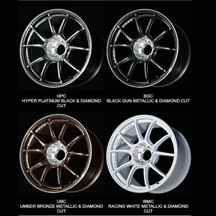 【V6862】ADVAN Racing　RZ3　18X8.5J　5H(M12)/114.3　INSET：+50　BORE/ CAP：φ73/φ73　FACE：STD　レーシングホワイトメタリック&ダイヤモンドカット(WMC)
