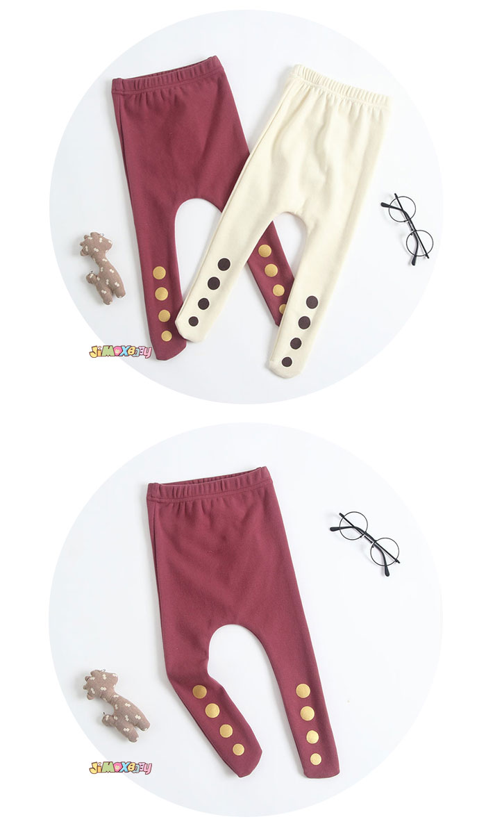 【即納】60cm/70cm/80cm/90cm 「裏起毛ベビーボトムス」水玉柄タイツ　パンツ　無...