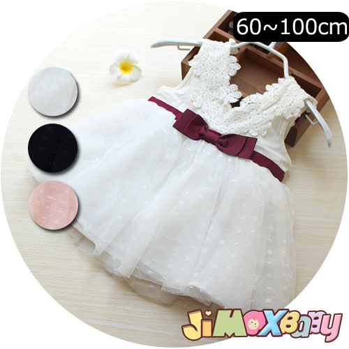 ★jimaxbaby福袋5点7880円★ 60cm/70cm/80cm/90cm/100cm ベビーワンピース　月フォトフラワーモチーフ　リボン付き　レース　ピンク　ホワイト　お宮参り 発表会 七五三 花柄 　結婚式 ベビーギフト/ベビー/乳児/ドレス/おしゃれ/オシャレ/かわいい/ふんわり/ノースリーブ 1