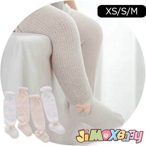 ★jimaxbaby福袋5点3680円★メール便対応可能　透かし彫りの靴下　ハイソックス　ハイ靴下　リボン　ポンポン付き　夏　靴下　ロング　もも丈　可愛い　スクールソックス　ベビー用タイツ　フォーマル　可愛い　無地　膝カーバー　裾フレア