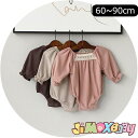 ★jimaxbaby福袋5点3680円★ 90cm 「メール便送料無料」ロンパース　布レース付き　四角カット襟　無地　女の子　可愛い　春秋　長袖　オールインワイン　ベビーオールインワン　ベビー服　子供服 女の子　長袖　可愛い　シンプル　新品　襟