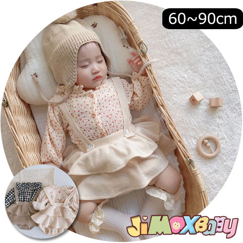 ★jimaxbaby福袋5点3680円★60cm/70cm/80cm/90cm「メール便送料無料」　チェック/花柄のシャツ　サロベット　お選び可…