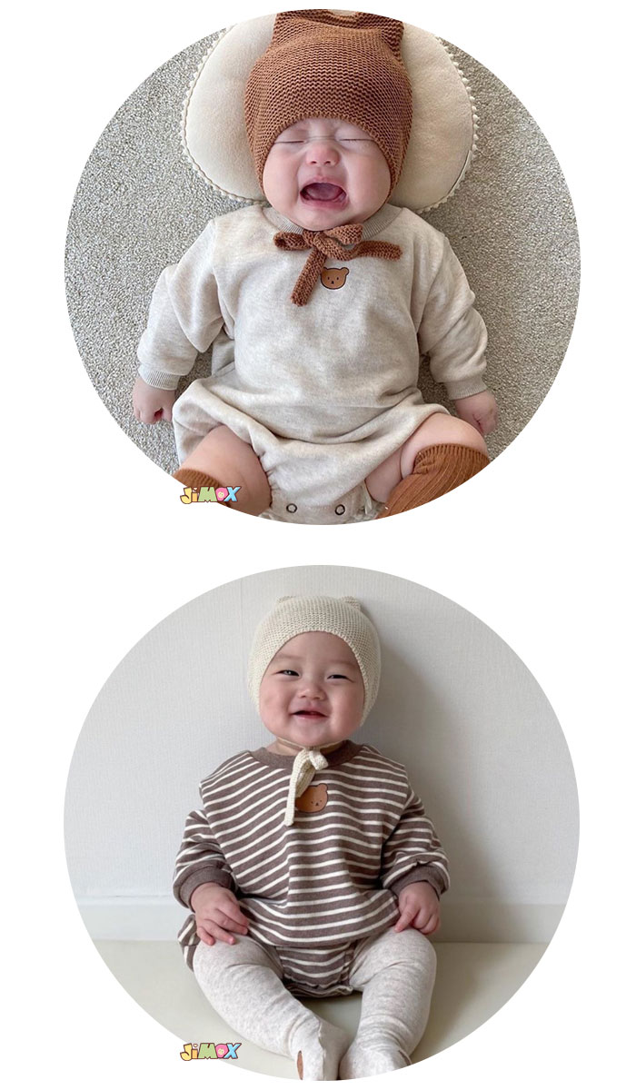 【即納】★jimaxbaby福袋5点5280円★60cm/70cm/90cm 「裏起毛」クマ柄　ベビーロンパ...