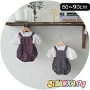 ★jimaxbaby福袋5点3680円★60cm/70cm/90cm メール便送料無料　ベビーロンパース　女の子　2点セット　サロベット×ブラウス　花柄　ベビー服　夏　合わせやすい　ロンパース　半袖　夏服　の服　韓国子供服　女の子　ベビー服