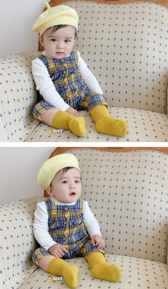 【即納】★Last1点、5,280円以上ご注文頂き、0円GET！★ ★jimaxbaby福袋5点3680円★60cmサロペット　カーバーオール　チェック柄　兄弟お揃い　兄弟服　通園　出産祝い　前開き　女の子　チェック柄　シンプル　春秋　長袖　オールインワイン tgb0606-10003847 JIMAXBABY(ジーマックスベビー) サンプル画像2
