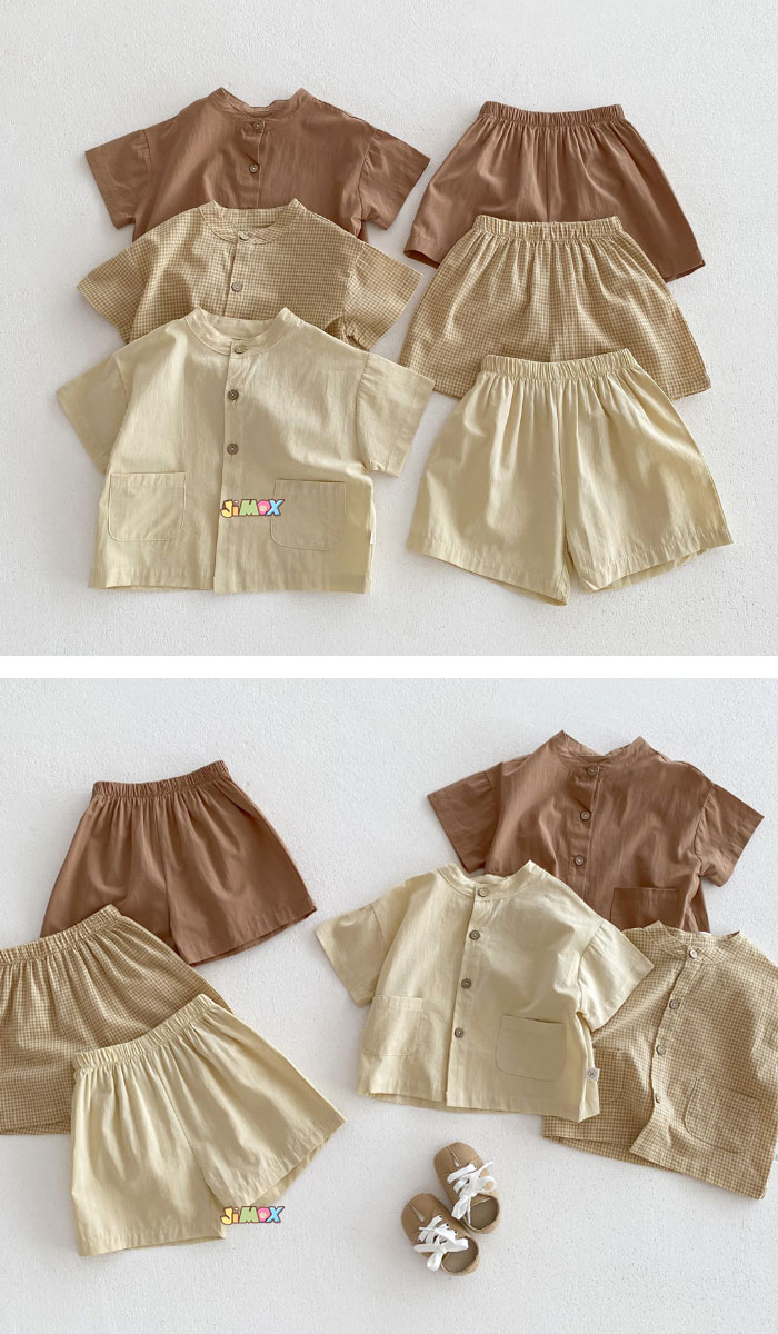 【即納】80cm/90cm/100cm子供服　2点セット　上下セット　セットアップ　ブラウス×...