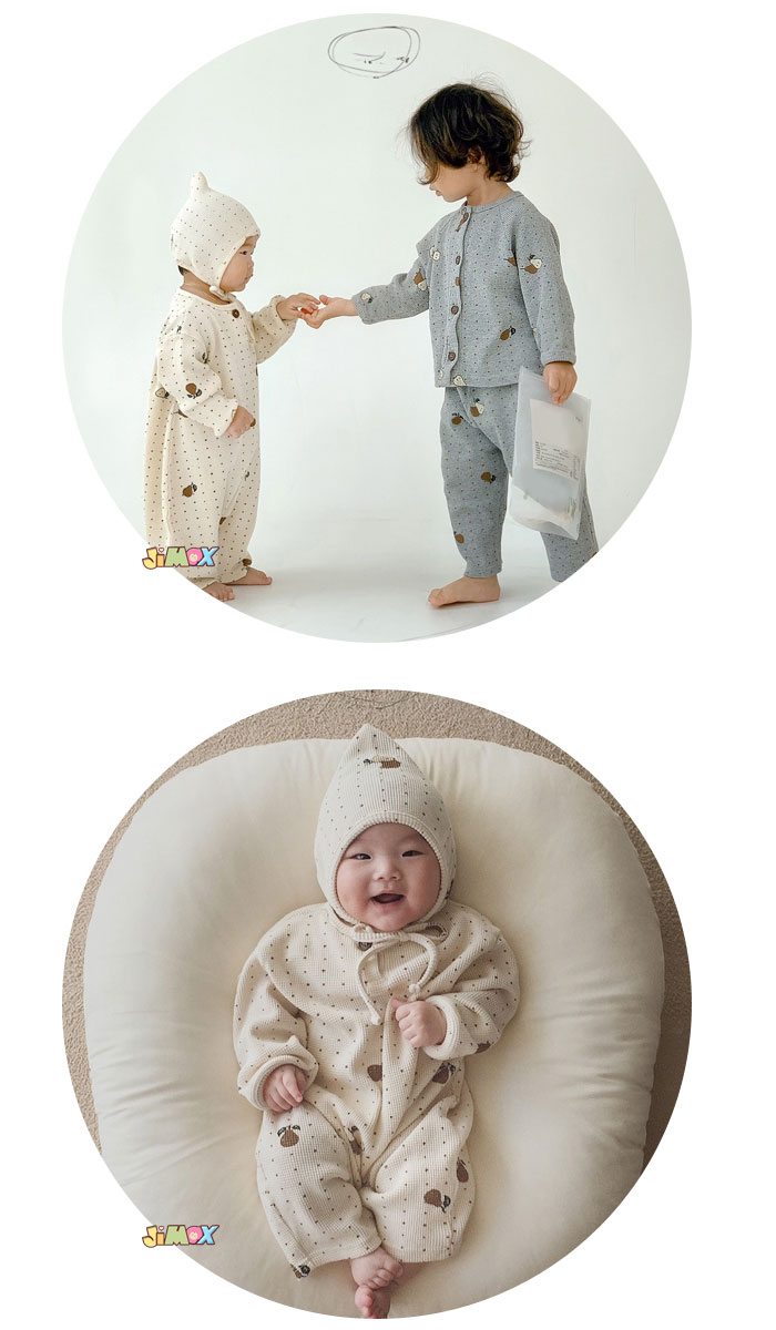 ★jimaxbaby福袋5点3680円★60cm/70cm/80cm/90cm 水玉柄のロンパース　ルームウェア...